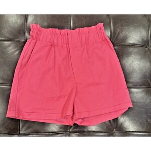 OPT Women Size Small Paper Bag High Waist Shorts Mix Blend Hot Pink Barbie Vibes